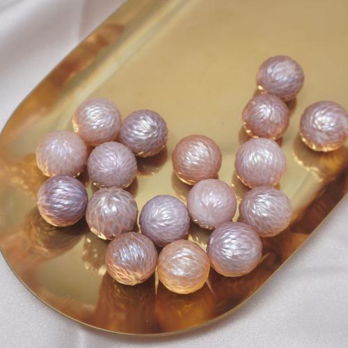 Natural Freshwater Pearl Loose Beads Slightly Round DIY & no hole purple 12-14mm Sold By PC