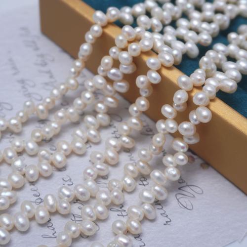 Rice Kulturan Slatkovodni Pearl perle, Riža, možete DIY & top bušenih, bijel, 5-6mm, Prodano Per Približno 35-36 cm Strand