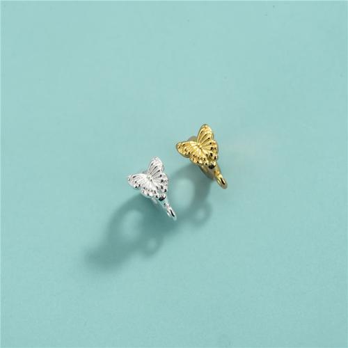 スペーサービーズジュエリー, 925スターリングシルバー, 蝶, DIY, 無色, 4.40x5.30mm, 売り手 パソコン