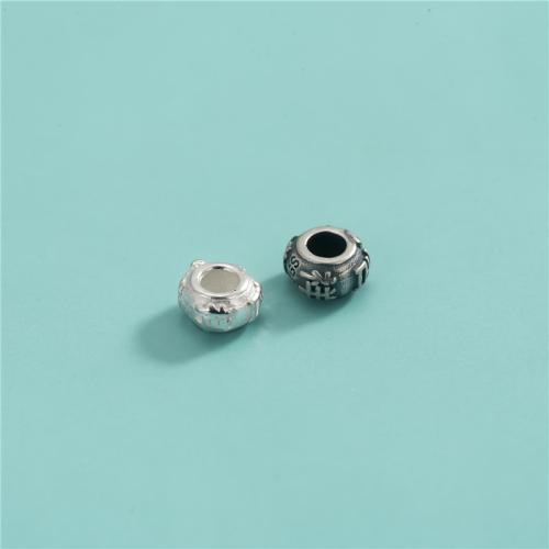 スペーサービーズジュエリー, 925スターリングシルバー, DIY, 無色, 6.70x4mm, 穴:約 3mm, 売り手 パソコン