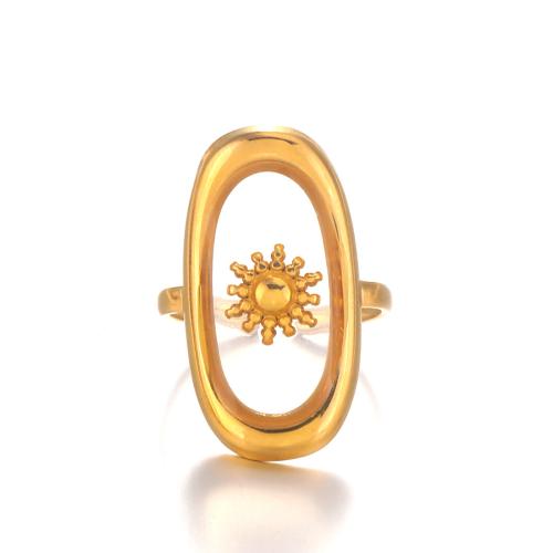 Anillo de dedo de acero inoxidable, acero inoxidable 304, 18K chapado en oro, Joyería & para mujer, dorado, Vendido por UD