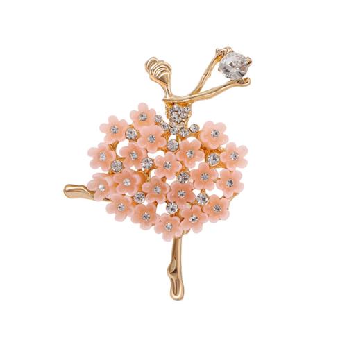 Zinc Alloy Brooches with Resin fashion jewelry & for woman & with rhinestone Sold By PC