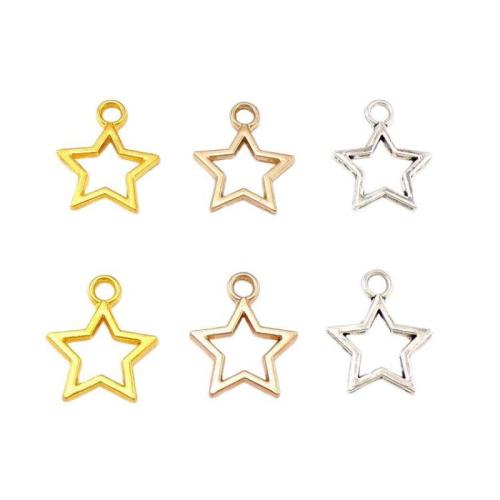 Zink Alloy Star Pendant, plated, DIY & ihålig, fler färger för val, nickel, bly och kadmium gratis, 21x17x2mm, Ca 100PC/Bag, Säljs av Bag