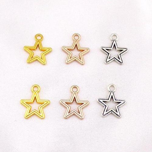 Zink Alloy Star Pendant, plated, DIY & ihålig, fler färger för val, nickel, bly och kadmium gratis, 17x15x1.60mm, Ca 100PC/Bag, Säljs av Bag