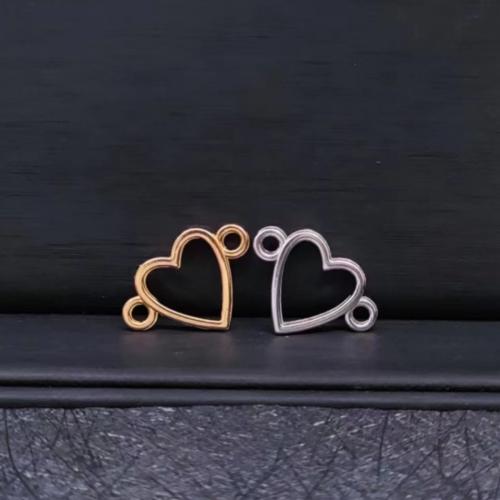 Heart Zinc Alloy Connector plated DIY & 1/1 loop nickel lead & cadmium free Sold By Bag