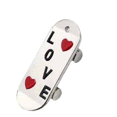 Zinc Alloy Enamel Pendants Skateboard silver color plated DIY Sold By Bag