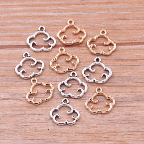 Zinc Alloy Pendler, Cloud, forgyldt, du kan DIY, flere farver til valg, nikkel, bly & cadmium fri, 13x14mm, 100pc'er/Bag, Solgt af Bag