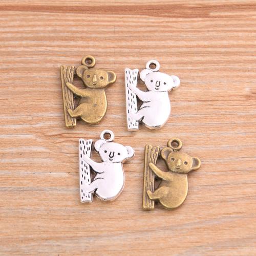 Zinc Alloy Animal Pendler, Koala, forgyldt, du kan DIY, flere farver til valg, nikkel, bly & cadmium fri, 19x15mm, 100pc'er/Bag, Solgt af Bag