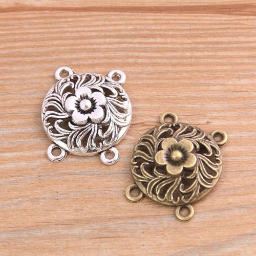 Flower Zinc Alloy Connector plated DIY & 2/2 loop nickel lead & cadmium free Sold By Bag