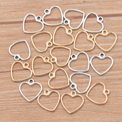 Zinc Alloy Heart Pendler, forgyldt, du kan DIY, flere farver til valg, nikkel, bly & cadmium fri, 12x12mm, 100pc'er/Bag, Solgt af Bag