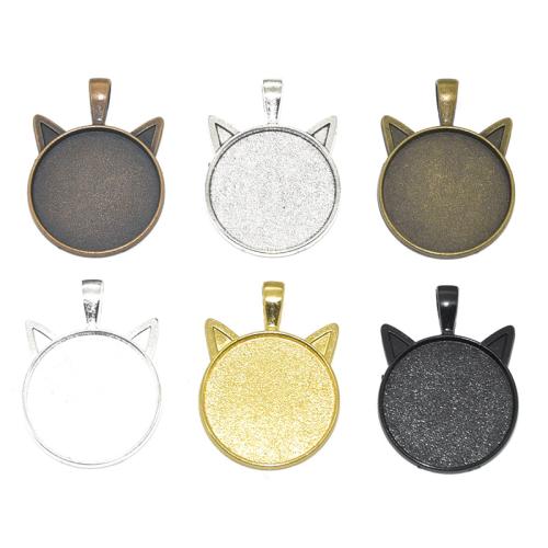 Zinc Alloy Pendant Cabochon Setting Cat plated DIY Sold By Bag