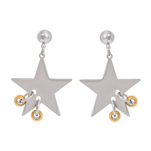 Cruach dhosmálta Buail Earring, 304 Cruach dhosmálta, Star, plátáilte, jewelry faisin, airgid, Díolta De réir Péire