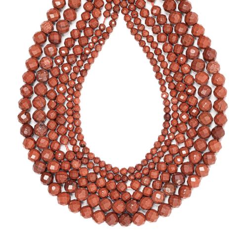 Gemstone šperky Korálky, Red Jasper, Kolo, DIY & různé velikosti pro výběr, smíšené barvy, Prodáno By Strand