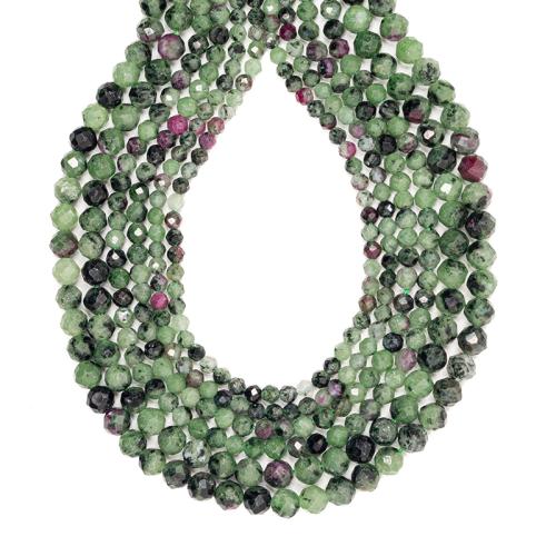 Edelsteen Sieraden Kralen, Ruby in Zoisite, Ronde, DIY & verschillende grootte voor keus, gemengde kleuren, Verkocht door Strand