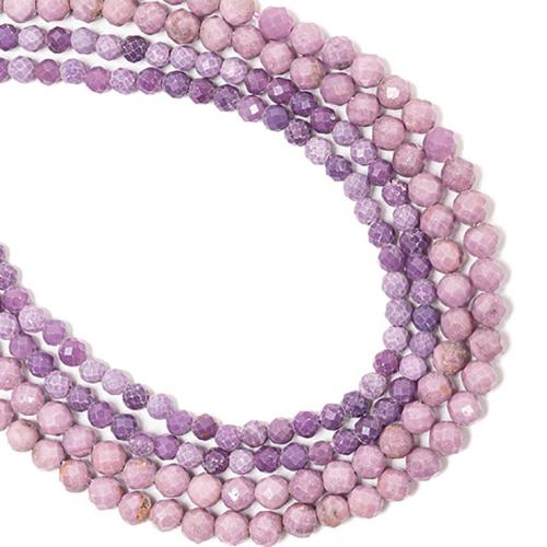 Gemstone Jewelry Beads Natural Lepidolite Round DIY mixed colors Sold By Strand