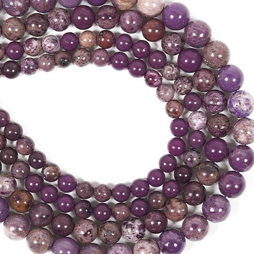 Gemstone Jewelry Beads Natural Lepidolite Round DIY mixed colors Sold By Strand