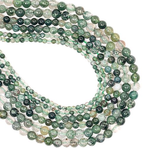 Natural Quartz Jewelry Beads Moss Quartz Round DIY mixed colors Sold By Strand