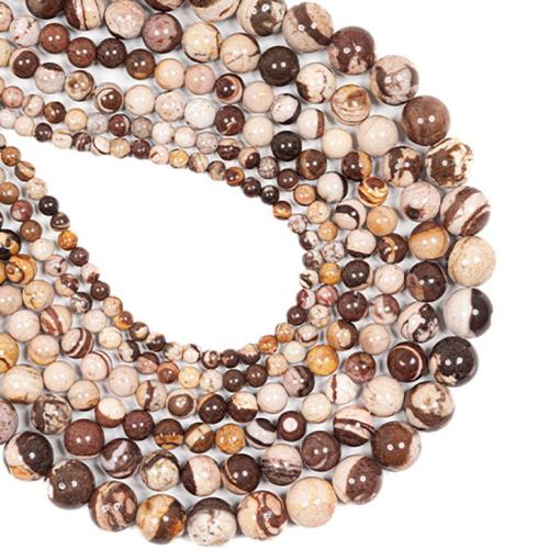 Gemstone Jewelry Beads Zebra Jasper Round DIY mixed colors Sold By Strand