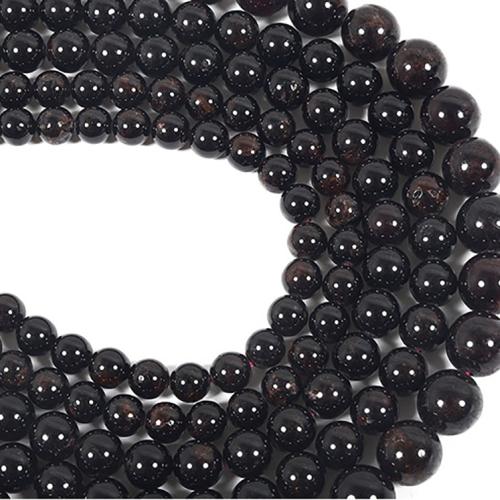 Natural Garnet Beads Round DIY black Sold By Strand