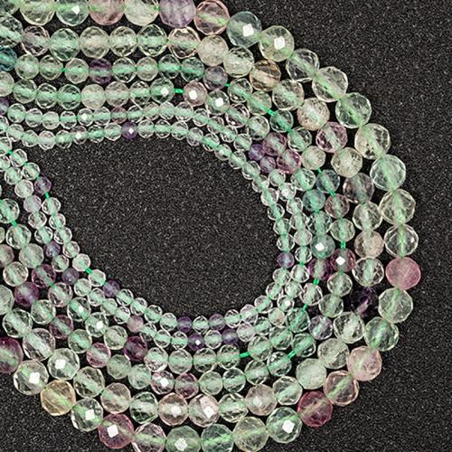 Natural Fluorite Beads Round DIY mixed colors Sold By Strand