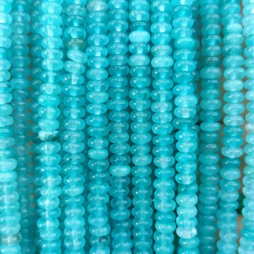 Jade perle, Žad, pozlaćen, možete DIY, plav, 4x2mm, Prodano Per Približno 38 cm Strand