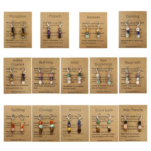 Natural Gemstone Earrings 304 Stainless Steel with Natural Stone fashion jewelry & for woman multi-colored Sold By Pair