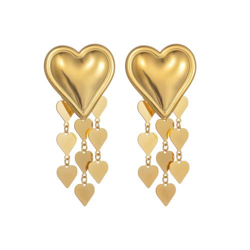 Stainless Steel Stud Earrings 304 Stainless Steel plated & for woman gold Sold By Pair