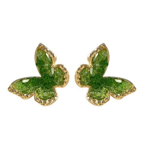 Lo zinco in lega Stud Earring, lega in zinco, with vetro, placcato, per la donna, dorato, 3Pairspaio/lotto, Venduto da lotto