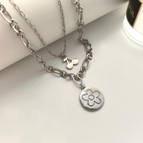 Zinc Alloy Jewelry Necklace with 4.5cm extender chain plated for woman silver color Length Approx 41 cm Sold By Lot