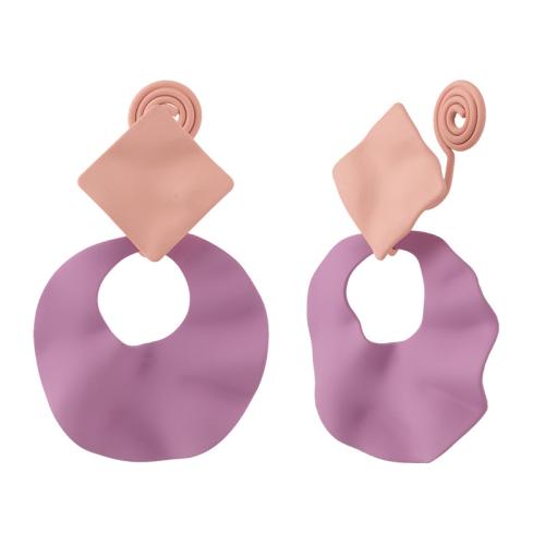 Zinc Alloy Stud Earring stoving varnish & for woman pink Sold By Pair