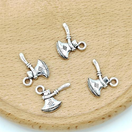 Zinc Alloy väline riipukset, Sinkkiseos, Axe, antiikki hopea päällystetty, tee-se-itse, 12x16mm, 100PC/laukku, Myymät laukku