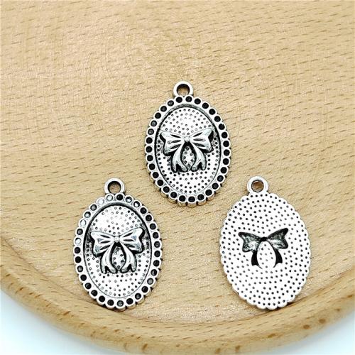 Zinc Alloy Pendants Bowknot antique silver color plated DIY Sold By Bag