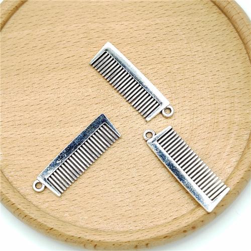 Zinc Alloy Pendants Comb antique silver color plated DIY Sold By Bag