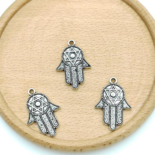 Zinc Alloy main pendentifs, alliage de zinc, Plaqué de couleur d'argent, DIY, 19x29mm, 100PC/sac, Vendu par sac