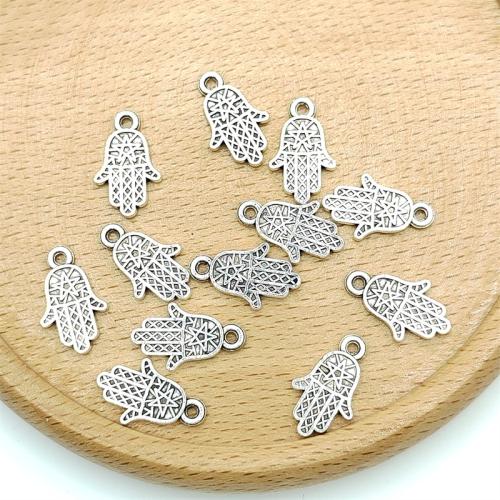 Zinc Alloy main pendentifs, alliage de zinc, Plaqué de couleur d'argent, DIY, 10x16mm, 100PC/sac, Vendu par sac