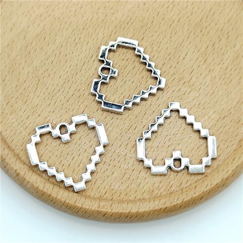 Zinklegierung Herz Anhänger, antik silberfarben plattiert, DIY, 24x22mm, 100PCs/Tasche, verkauft von Tasche