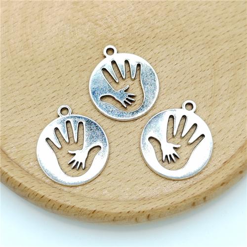 Zinc Alloy Hand Pendants antique silver color plated DIY Sold By Bag