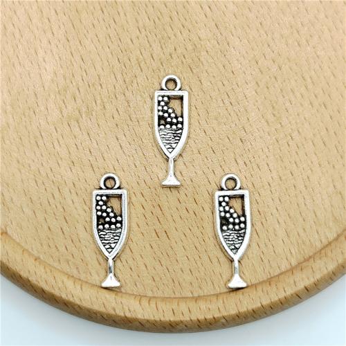 Sinc Alloy Pendants, Corn, dath airgid antique plátáilte, DIY, 6x20mm, 100ríomhairí pearsanta/Mála, Díolta De réir Mála