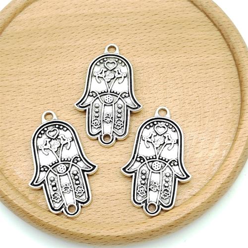 Zinc Alloy Hand Pendants antique silver color plated DIY Sold By Bag