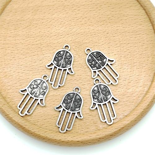 Zinc Alloy main pendentifs, alliage de zinc, Plaqué de couleur d'argent, DIY, 15x25mm, 100PC/sac, Vendu par sac