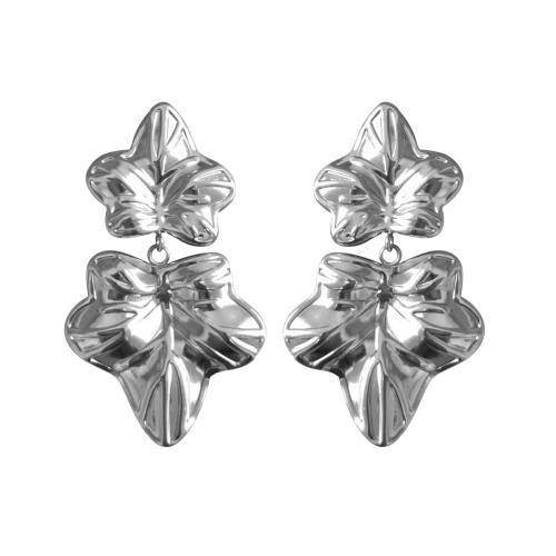 Stainless Steel Drop Earring 304 Stainless Steel Maple Leaf fashion jewelry & for woman Sold By Pair