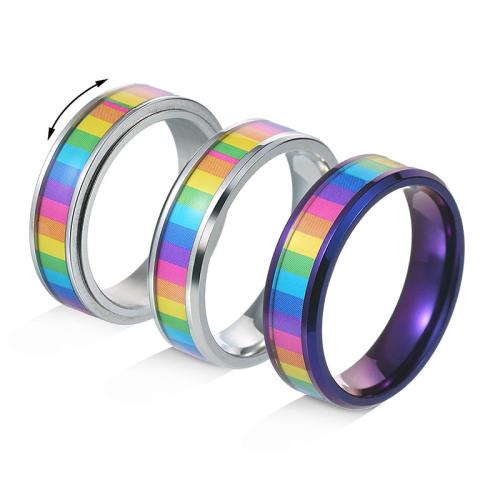 Titanium Steel Finger Ring Unisex  & enamel Sold By PC