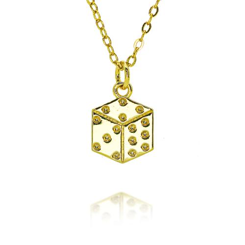 Collier en laiton cubique Zircon Micro Pave, Placage de couleur d'or, Forme différente pour le choix & bijoux de mode & pavé de micro zircon & pour femme & émail, plus de couleurs à choisir, protéger l'environnement, sans nickel, plomb et cadmium, Longueur Environ 45 cm, Vendu par PC