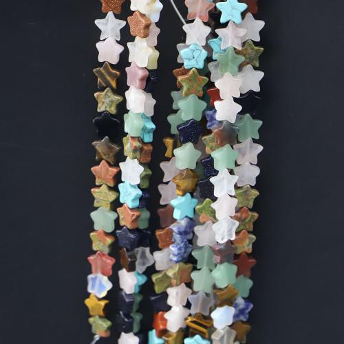 Gemstone Jewelry Beads Natural Stone Star Carved DIY Sold By Strand