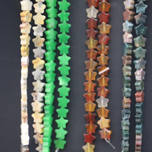 Gemstone smykker perler, Natursten, Stjerne, du kan DIY & forskellige materialer til valg, flere farver til valg, 12x12x5mm, 20pc'er/Strand, Solgt af Strand