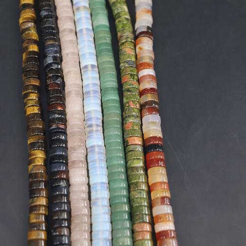 Gemstone Jewelry Beads Natural Stone Flat Round DIY nickel lead & cadmium free Sold By Strand