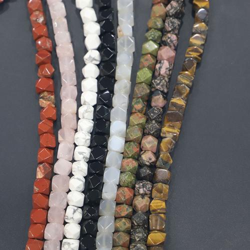 Grânulos de gemstone jóias, Pedra natural, DIY & materiais diferentes para a escolha & facetada, Mais cores pare escolha, níquel, chumbo e cádmio livre, 8x8mm, 25PCs/Strand, vendido por Strand