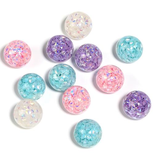 Perle acrylique, Rond, DIY, couleurs mélangées, 20mm, 25PC/sac, Vendu par sac