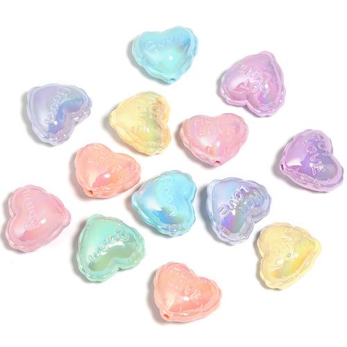 Acrylic Jewelry Beads Heart DIY mixed colors 27mm Sold By Bag