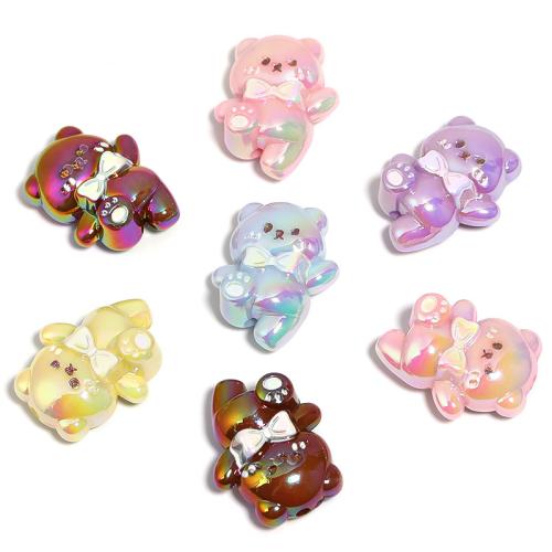 Acrylic Jewelry Beads Bear DIY mixed colors Sold By Bag